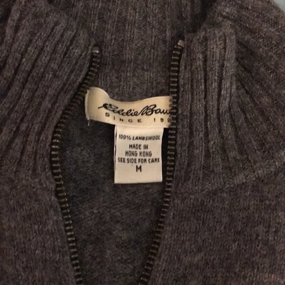 Eddie Bauer lambs wool gray sweater - Picture 3 of 7